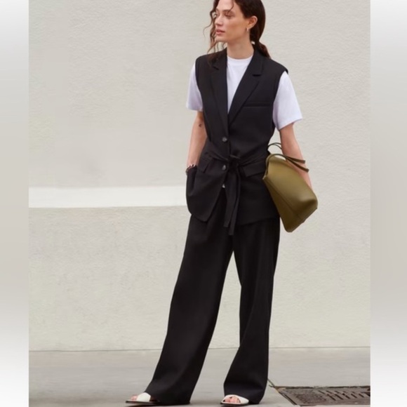 NEW The Way-High Drape Pant Black High Rise Slouchy Wide Leg Slacks Size 00 S - Picture 9 of 12